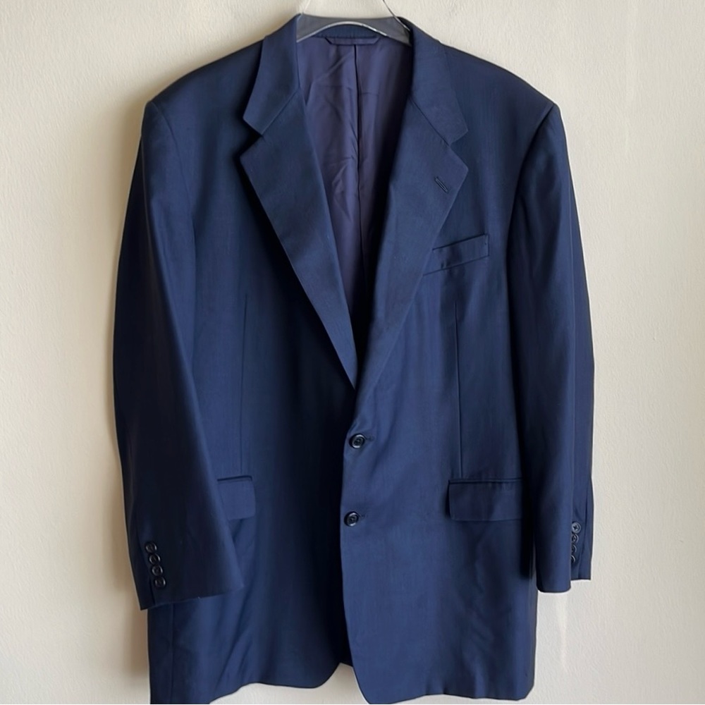 Hickey-Freeman Bespoke Blazer in Navy Size 46R Ing Loro Piana - Picture 1 of 12
